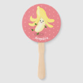 Cute kawaii banana cartoon handwaaier (Voorkant)