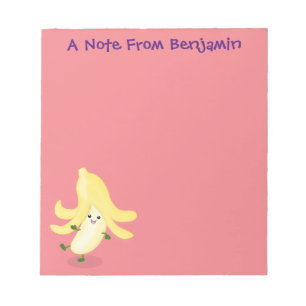 Cute kawaii banana cartoon illustration notitieblok