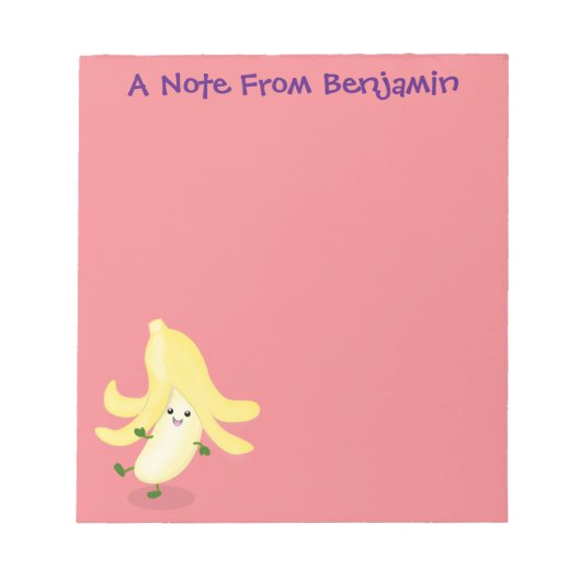 Cute kawaii banana cartoon illustration notitieblok (Voorkant)