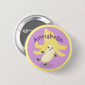 Cute kawaii banana cartoon illustration ronde button 5,7 cm (Voorkant /achterkant)