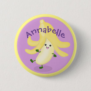Cute kawaii banana cartoon illustration ronde button 5,7 cm