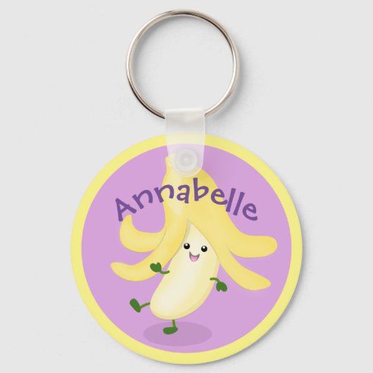 Cute kawaii banana cartoon illustration sleutelhanger (Voorkant)