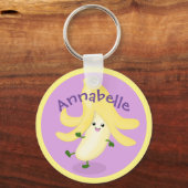 Cute kawaii banana cartoon illustration sleutelhanger (Voorkant)