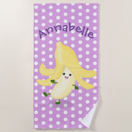 Cute kawaii banana cartoon illustration strandlaken (Voorkant)