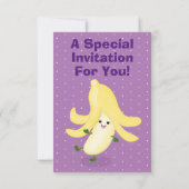 Cute kawaii banana cartoon kaart (Achterkant)