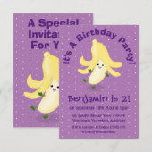 Cute kawaii banana cartoon kaart (Voorkant / Achterkant)