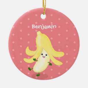 Cute kawaii banana cartoon keramisch ornament
