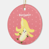 Cute kawaii banana cartoon keramisch ornament (Links)