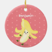 Cute kawaii banana cartoon keramisch ornament (Achterkant)