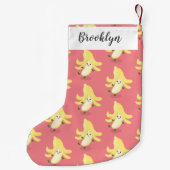 Cute kawaii banana cartoon kleine kerstsok (Achterkant)