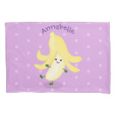 Cute kawaii banana cartoon kussensloop (Voorkant)