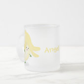 Cute kawaii banana cartoon matglas koffiemok (Voorkant links)