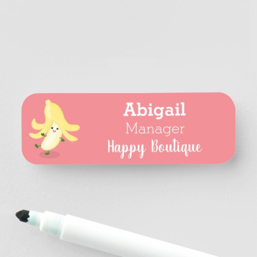 Cute kawaii banana cartoon naamplaatje (In situ)