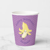 Cute kawaii banana cartoon papieren bekers (Achterkant)