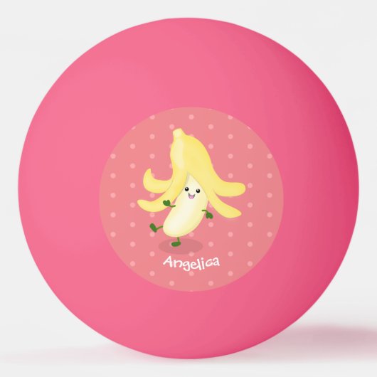 Cute kawaii banana cartoon pingpongbal (Voorkant)