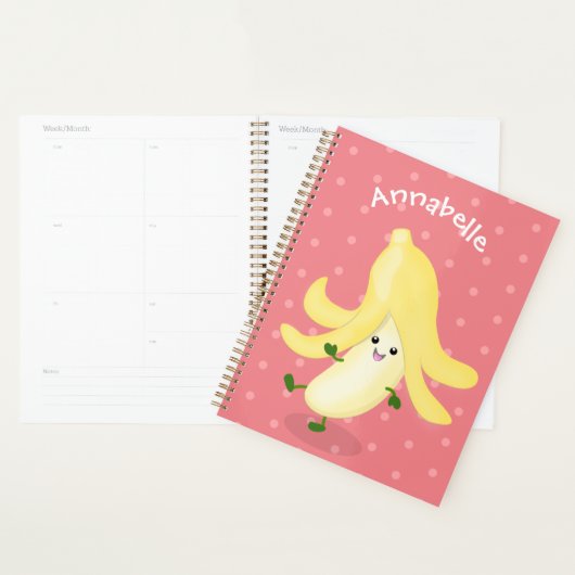 Cute kawaii banana cartoon planner (Display)