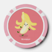 Cute kawaii banana cartoon poker chips (Achterkant)