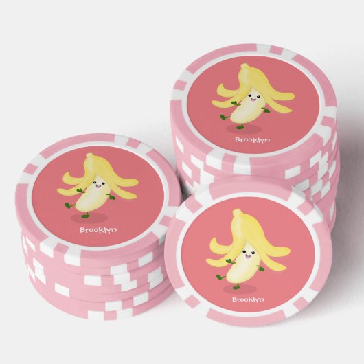 Cute kawaii banana cartoon poker chips (Opstapeling)