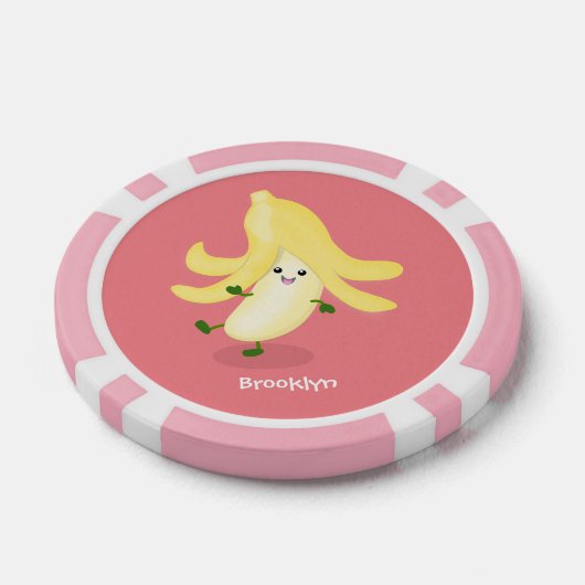 Cute kawaii banana cartoon poker chips (Enkel)