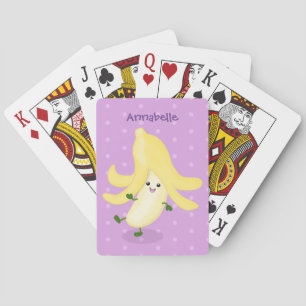 Cute kawaii banana cartoon pokerkaarten