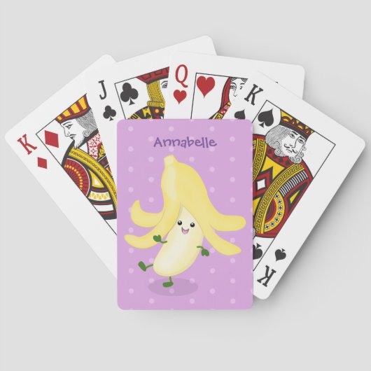 Cute kawaii banana cartoon pokerkaarten (Achterkant)