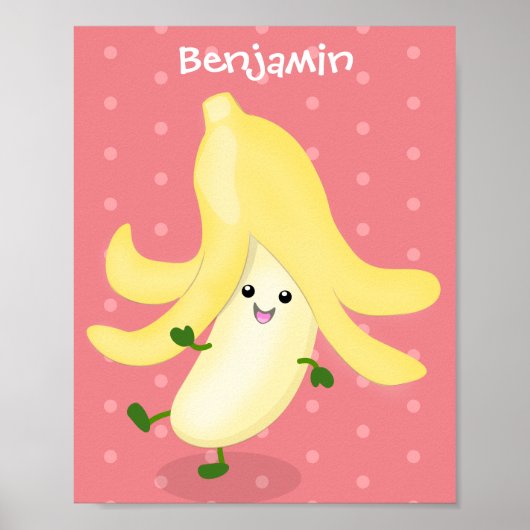 Cute kawaii banana cartoon poster (Voorkant)