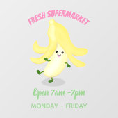 Cute kawaii banana cartoon raamsticker (Vel)