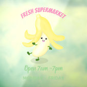 Cute kawaii banana cartoon raamsticker (Vel 3)