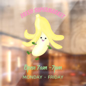 Cute kawaii banana cartoon raamsticker (Vel 2)