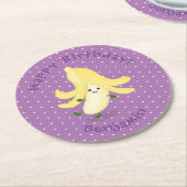 Cute kawaii banana cartoon ronde kartonnen onderzetter (Gebogen)