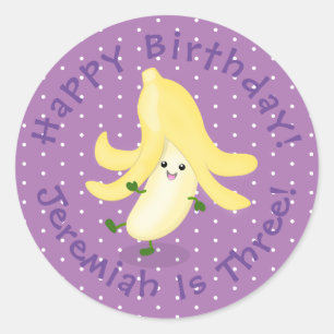 Cute kawaii banana cartoon ronde sticker