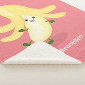 Cute kawaii banana cartoon sherpa deken (3/4)