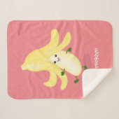 Cute kawaii banana cartoon sherpa deken (Voorkant (horizontaal))