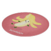 Cute kawaii banana cartoon snijplank (Hoek)
