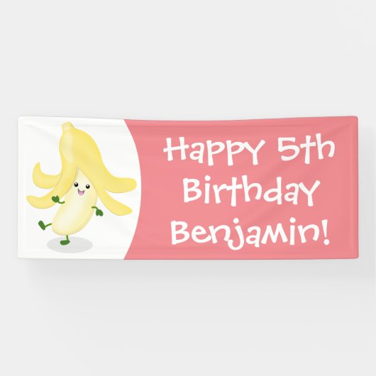 Cute kawaii banana cartoon spandoek (Horizontaal)