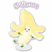 Cute kawaii banana cartoon sticker (Voorkant)