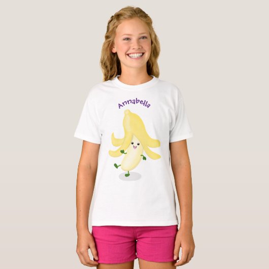 Cute kawaii banana cartoon t-shirt (Voorkant volledig)