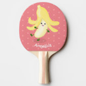 Cute kawaii banana cartoon tafeltennisbatje (Achterkant)