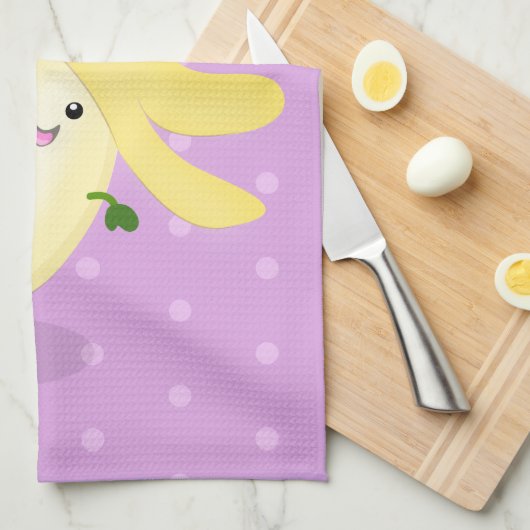 Cute kawaii banana cartoon theedoek (Quarter Fold)