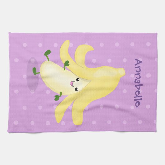 Cute kawaii banana cartoon theedoek (Horizontaal)