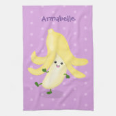 Cute kawaii banana cartoon theedoek (Verticaal)