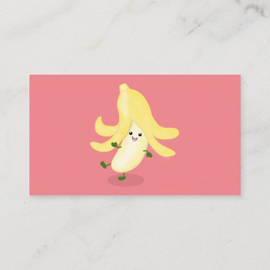 Cute kawaii banana cartoon visitekaartje (Achterkant)