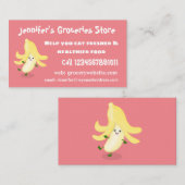 Cute kawaii banana cartoon visitekaartje (Voorkant / Achterkant)