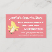 Cute kawaii banana cartoon visitekaartje (Voorkant)