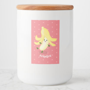 Cute kawaii banana cartoon voedselcontainer etiket