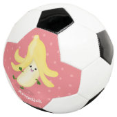 Cute kawaii banana cartoon voetbal (Drie kwart)