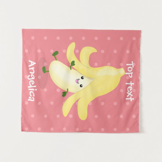 Cute kawaii banana cartoon wandkleed (Voorkant (horizontaal))