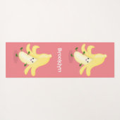 Cute kawaii banana cartoon yogamat (Achterkant (horizontaal))