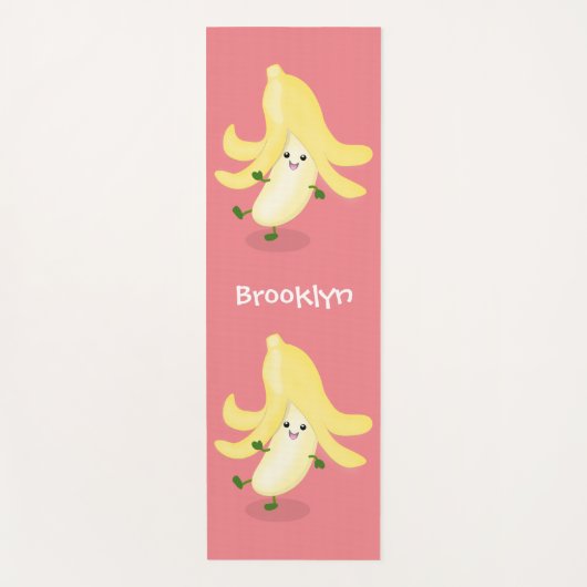 Cute kawaii banana cartoon yogamat (Voorkant)