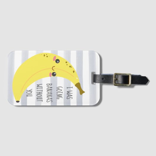 Cute Kawaii Banana Funny Quote Bagagelabel (Voorkant (horizontaal))